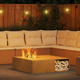 Fire Pit Brown 100 x 100 x 30 cm Weathering Steel 859001