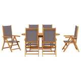 Garden Dining Set Folding 7 pcs Anthracite Solid Acacia Wood 3375745
