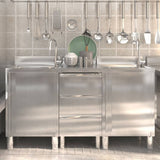Commercial Kitchen Cabinets 3 pcs Stainless Steel 3083721