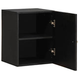 Wall Cabinet with Door Black 38 x 33 x 48 cm Solid Mango Wood 4018828