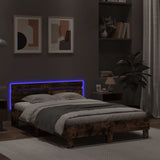 Bed Frame with LED without Mattress Smoked Oak 120x200 cm 3207557