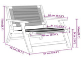 Garden Chairs with Table 3 pcs Black Solid Acacia Wood 3214437