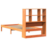 Bookcase Bed without Mattress Wax Brown 75x190 cm Small Single Solid Wood Pine 3321597