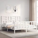 Bed Frame without Mattress White 160x200 cm Solid Wood Pine 3193087