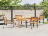 Garden Dining Set 5 pcs Black Solid Acacia Wood 3365535