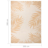 Outdoor Flatweave Rug 200x280 cm Leaf Pattern 340861