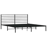 Metal Bed Frame without Mattress with Headboard Black 180x200cm 352323