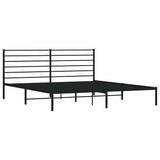 Metal Bed Frame without Mattress with Headboard Black 180x200cm 352323