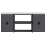 Kitchen Storage Set HATTEM 3 pcs Anthracite Cold-rolled Steel 3392668
