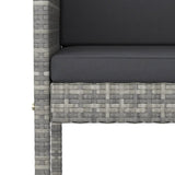 Bar Stools 4 pcs with Cushions Grey Poly Rattan 316677