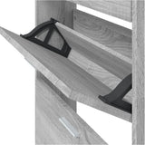 Shoe Cabinet Grey Sonoma 59x17x169 cm Engineered Wood 342516