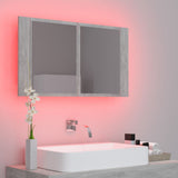 LED Bathroom Mirror Cabinet Concrete Grey 80x12x45 cm Acrylic 804968