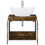 Bathroom Furniture Set Smoked Oak Engineered Wood 3404345