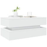 ZNTS Coffee Table with LED Lights White 90x50x40 cm 839861