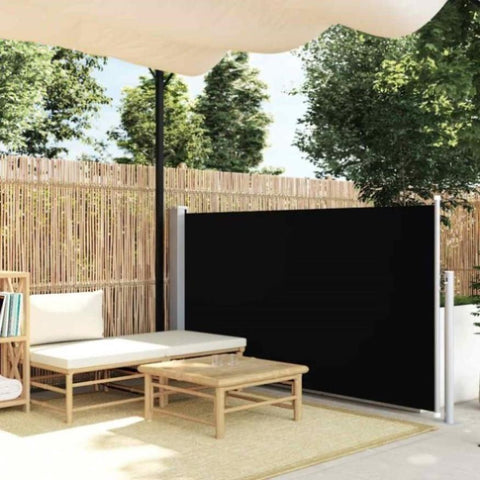 Patio Retractable Side Awning 100x500 cm Black 48382