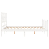 Bed Frame without Mattress White Small Double Solid Wood Pine 3192527