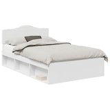 Bed Frame with Headboard White 135 x 190 cm Solid Pine Wood 3412907
