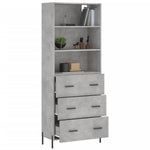 Highboard Concrete Grey 69.5x34x180 cm Engineered Wood 3189393