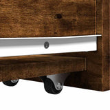 Narrow Bathroom Cupboard with Wheels Smoked Oak Engineered Wood 855290