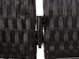 Room Divider 3 Panels Black Poly Rattan 365356