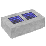 ZNTS Coffee Table with Infinity LED Concrete Grey 116x69x40 cm 3284059