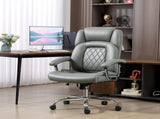 Big and Tall Office Chair 180kg with Spring Cushion, PU Leather - Grey T3398P424995