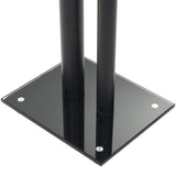 Speaker Stands 2 pcs Tempered Glass 2 Pillars Design Black 50673