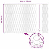 Hexagon Fence Grey 1.4 x 25 m Steel 42005544
