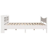 Bed Frame with Headboard White 200x200 cm Solid Wood Pine 3307033