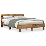 Bed Frame with Headboard Old wood 140 x 190 cm Engineered wood 3333951