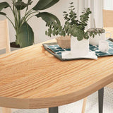 Table Top 140x60x4 cm Solid Wood Oak Oval 4009068