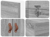 Storage Bed Frame Grey Sonoma 100 x 200 cm Engineered Wood 3335354