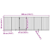 Dog Gate with Door Foldable 6 Panels White 300 cm Poplar Wood 352183