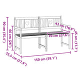 Outdoor Bench Natural 150 x 55.5 x 90 cm Solid Acacia Wood 42028090