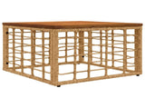 Garden Table Natural 55 x 55 x 37 cm PE Rattan and Glass 42035140