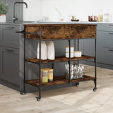 Kitchen Trolley Smoked Oak 105x42x95 cm Engineered Wood 842378