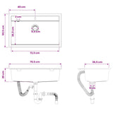 Kitchen Sink Single Basin Granite 79.5 x 50.5 x 20 cm Graphite 42053756