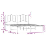 Metal Bed Frame without Mattress with Headboard White 180x200cm 373842