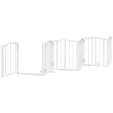 Dog Gate with Door Foldable 12 Panels White 600 cm Poplar Wood 3155592