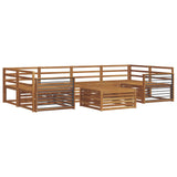 Outdoor Sofa Set 7 pcs Natural Solid Acacia Wood 3373109