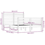 Bed Frame without Mattress Solid Wood Pine 160x200 cm 3103723