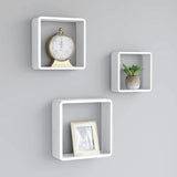 Wall Cube Shelves 3 pcs White MDF 323952