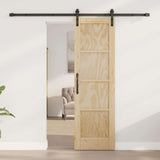Sliding Door Brown 61 x 198.5 cm Solid Pine Wood 3333296