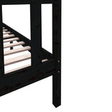Bed Frame without Mattress Black Solid Wood Pine Double 3101327