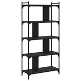 Bookcase 5-Tier Black 76x32x158 cm Engineered Wood 833940