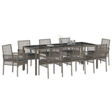 Garden Dining Set 9 pcs Grey Poly rattan 3334877
