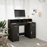 Desk with LED Lights Black 120x55x91 cm Engineered Wood 3309412
