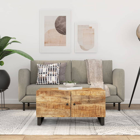 Coffee Table 80x50x40 cm Solid Wood Mango&Engineered Wood 350636