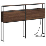 Storage Headboard with Shelf Brown oak 120 cm Engineered wood 859744