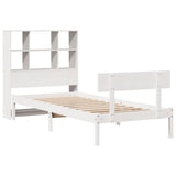 Bookcase Bed without Mattress White 90x190 cm Single Solid Wood Pine 3321795